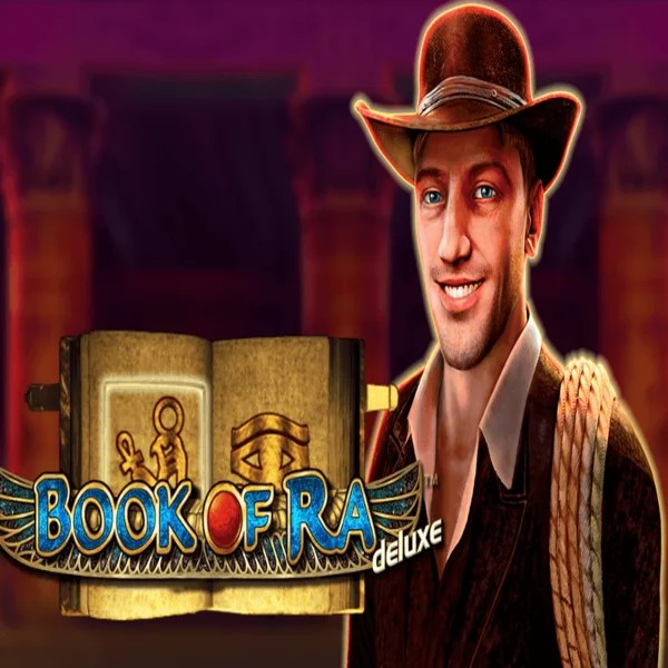 Book of Ra Deluxe logo by Novomatic TrivelaBet Casino