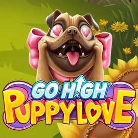 Go High Puppy Love slot logo by RubyPlay at TrivelaBet Casino