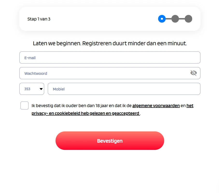 TrivelaBet Casino registration